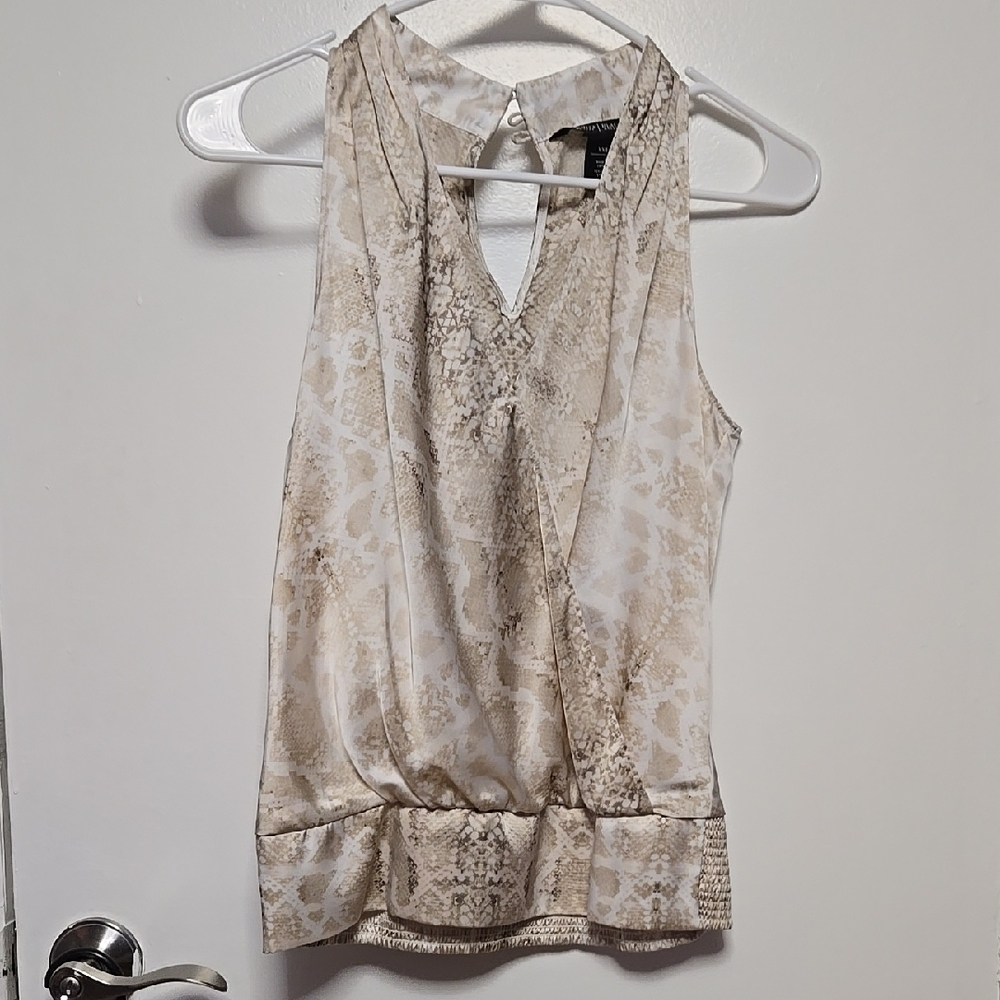 Elegant Beige Sleeveless Top